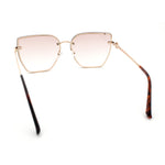Womens 1990s Rimless Butterfly Metal Rim Designer Fashion Sunglasses