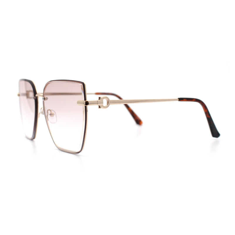 Womens 1990s Rimless Butterfly Metal Rim Designer Fashion Sunglasses