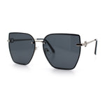 Womens 1990s Rimless Butterfly Metal Rim Designer Fashion Sunglasses