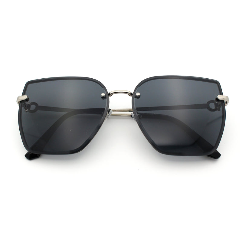 Womens 1990s Rimless Butterfly Metal Rim Designer Fashion Sunglasses