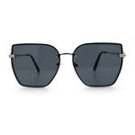 Womens 1990s Rimless Butterfly Metal Rim Designer Fashion Sunglasses