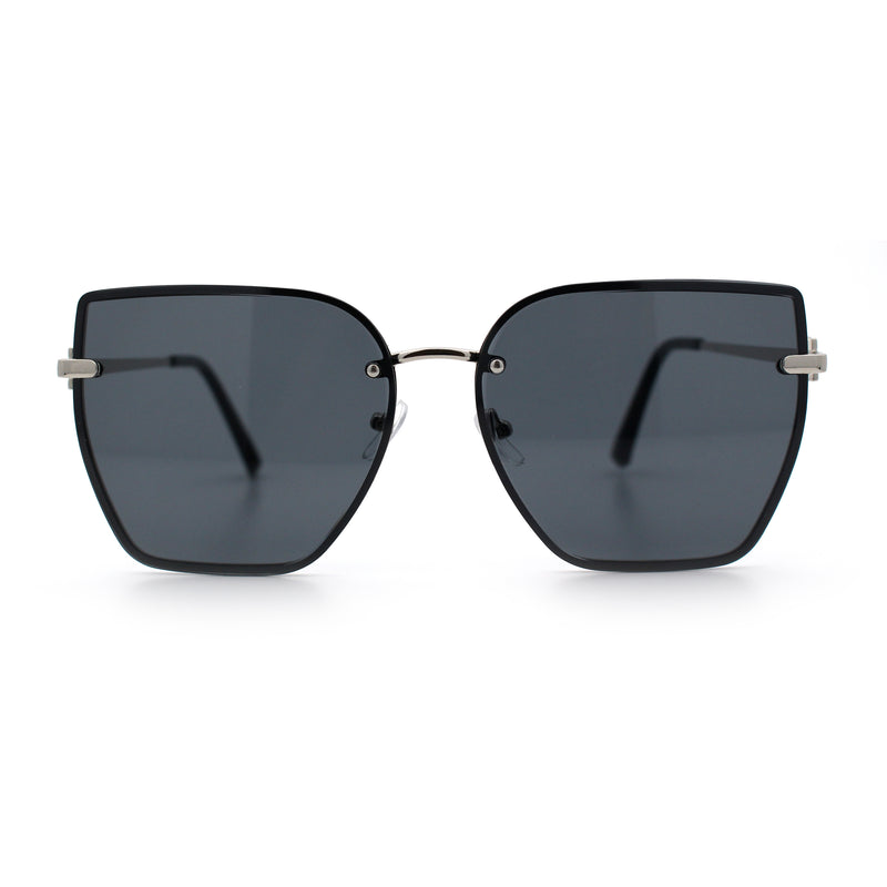Womens 1990s Rimless Butterfly Metal Rim Designer Fashion Sunglasses