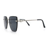 Womens 1990s Rimless Butterfly Metal Rim Designer Fashion Sunglasses