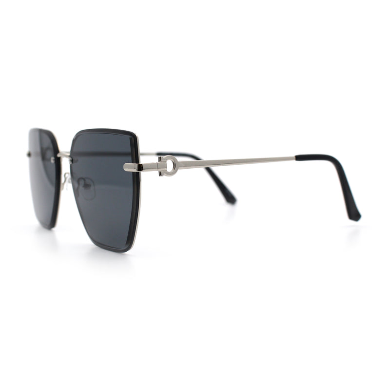 Womens 1990s Rimless Butterfly Metal Rim Designer Fashion Sunglasses