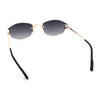 Luxury Rimless OG Fancy Narrow Oval Metal Rim Hustler Fashion Sunglasses