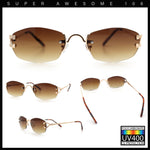 Luxury Rimless OG Fancy Narrow Oval Metal Rim Hustler Fashion Sunglasses