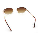 Luxury Rimless OG Fancy Narrow Oval Metal Rim Hustler Fashion Sunglasses