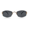 Luxury Rimless OG Fancy Narrow Oval Metal Rim Hustler Fashion Sunglasses