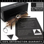 Luxury Rimless OG Fancy Narrow Oval Metal Rim Hustler Fashion Sunglasses