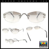 Luxury Rimless OG Fancy Narrow Oval Metal Rim Hustler Fashion Sunglasses