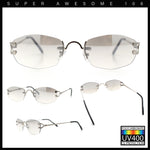Luxury Rimless OG Fancy Narrow Oval Metal Rim Hustler Fashion Sunglasses