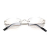 Luxury Rimless OG Fancy Narrow Oval Metal Rim Hustler Fashion Sunglasses