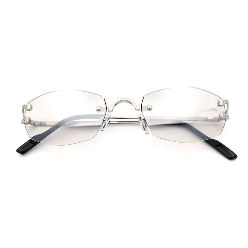 Luxury Rimless OG Fancy Narrow Oval Metal Rim Hustler Fashion Sunglasses