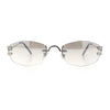 Luxury Rimless OG Fancy Narrow Oval Metal Rim Hustler Fashion Sunglasses