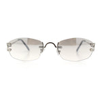 Luxury Rimless OG Fancy Narrow Oval Metal Rim Hustler Fashion Sunglasses
