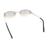 Luxury Rimless OG Fancy Narrow Oval Metal Rim Hustler Fashion Sunglasses