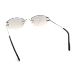 Luxury Rimless OG Fancy Narrow Oval Metal Rim Hustler Fashion Sunglasses