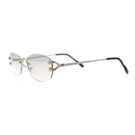 Luxury Rimless OG Fancy Narrow Oval Metal Rim Hustler Fashion Sunglasses