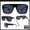 Bold Oversized Metal Thorn Stud Rectangular Plastic Mobster Sunglasses