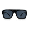 Bold Oversized Metal Thorn Stud Rectangular Plastic Mobster Sunglasses