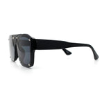Bold Oversized Metal Thorn Stud Rectangular Plastic Mobster Sunglasses