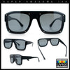 Bold Oversized Metal Thorn Stud Rectangular Plastic Mobster Sunglasses