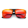 Bold Oversized Metal Thorn Stud Rectangular Plastic Mobster Sunglasses