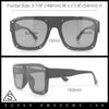Bold Oversized Metal Thorn Stud Rectangular Plastic Mobster Sunglasses