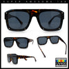 Bold Oversized Metal Thorn Stud Rectangular Plastic Mobster Sunglasses