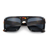 Bold Oversized Metal Thorn Stud Rectangular Plastic Mobster Sunglasses