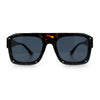 Bold Oversized Metal Thorn Stud Rectangular Plastic Mobster Sunglasses