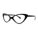 Womens Bling Rhinestone Gothic Cat Eye Clear Lens Plastic Fashion Eyeglasses