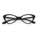 Womens Bling Rhinestone Gothic Cat Eye Clear Lens Plastic Fashion Eyeglasses