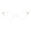 Womens Bling Rhinestone Gothic Cat Eye Clear Lens Plastic Fashion Eyeglasses