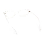 Womens Bling Rhinestone Gothic Cat Eye Clear Lens Plastic Fashion Eyeglasses