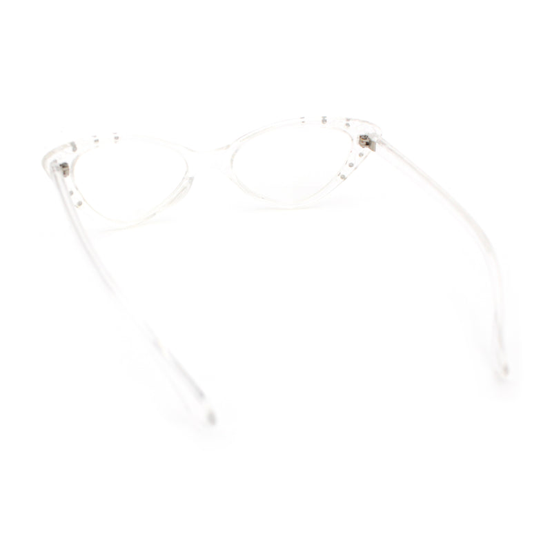Womens Bling Rhinestone Gothic Cat Eye Clear Lens Plastic Fashion Eyeglasses