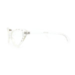Womens Bling Rhinestone Gothic Cat Eye Clear Lens Plastic Fashion Eyeglasses