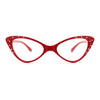 Womens Bling Rhinestone Gothic Cat Eye Clear Lens Plastic Fashion Eyeglasses