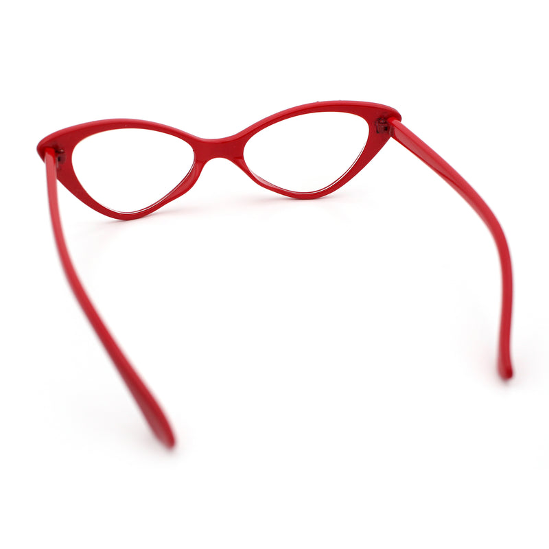 Womens Bling Rhinestone Gothic Cat Eye Clear Lens Plastic Fashion Eyeglasses