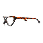 Womens Bling Rhinestone Gothic Cat Eye Clear Lens Plastic Fashion Eyeglasses