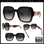 Luxury 90s Bold Jaguar Emblem Rectangle Butterfly Thick Plastic Fashion Sunglasses