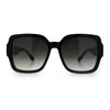 Luxury 90s Bold Jaguar Emblem Rectangle Butterfly Thick Plastic Fashion Sunglasses