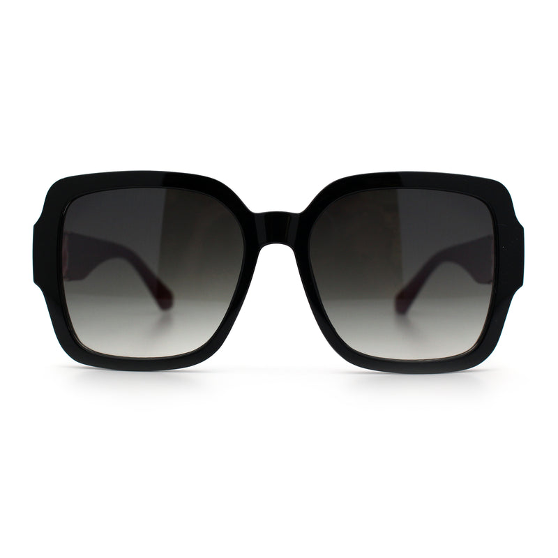 Luxury 90s Bold Jaguar Emblem Rectangle Butterfly Thick Plastic Fashion Sunglasses