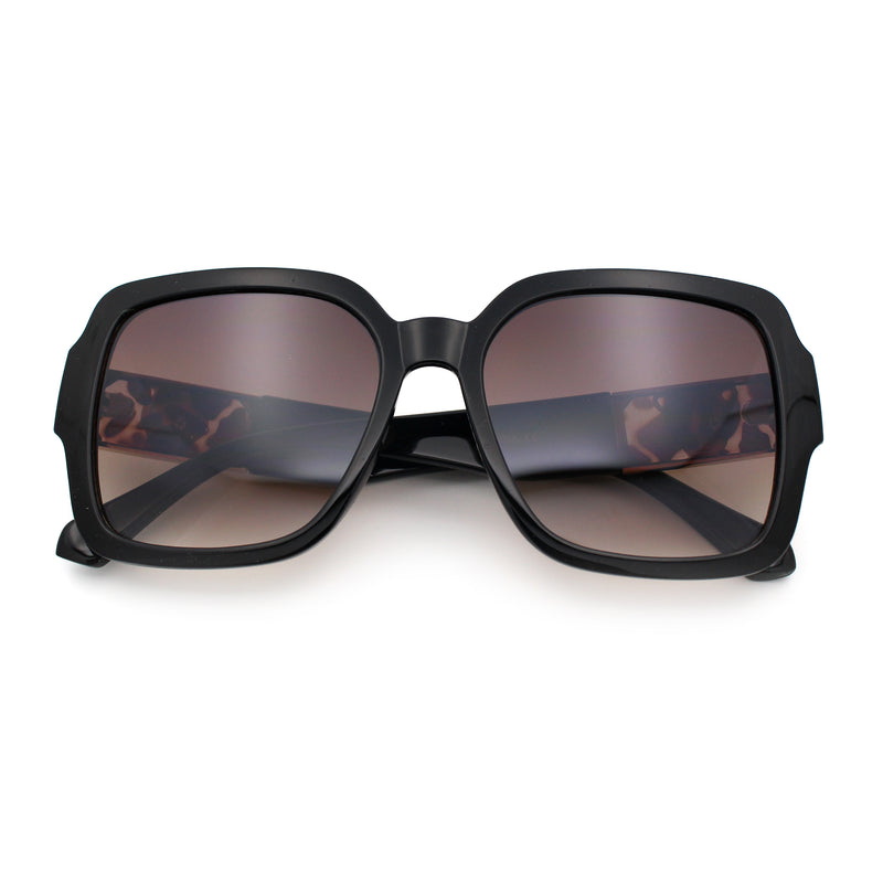 Luxury 90s Bold Jaguar Emblem Rectangle Butterfly Thick Plastic Fashion Sunglasses