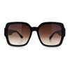 Luxury 90s Bold Jaguar Emblem Rectangle Butterfly Thick Plastic Fashion Sunglasses