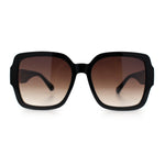 Luxury 90s Bold Jaguar Emblem Rectangle Butterfly Thick Plastic Fashion Sunglasses