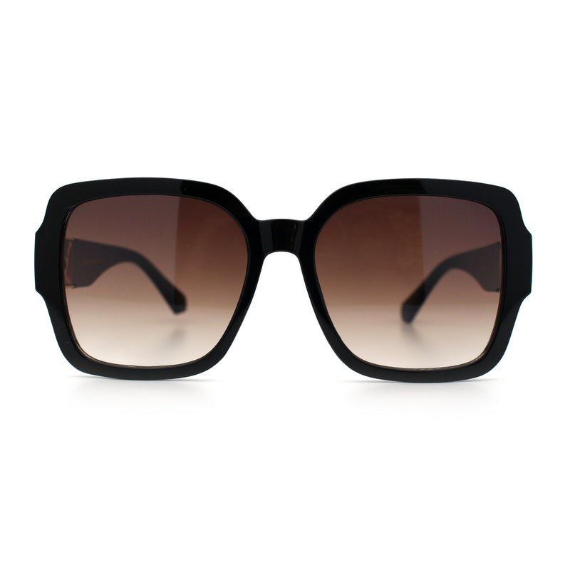 Luxury 90s Bold Jaguar Emblem Rectangle Butterfly Thick Plastic Fashion Sunglasses