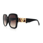 Luxury 90s Bold Jaguar Emblem Rectangle Butterfly Thick Plastic Fashion Sunglasses