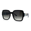 Luxury 90s Bold Jaguar Emblem Rectangle Butterfly Thick Plastic Fashion Sunglasses