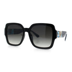 Luxury 90s Bold Jaguar Emblem Rectangle Butterfly Thick Plastic Fashion Sunglasses